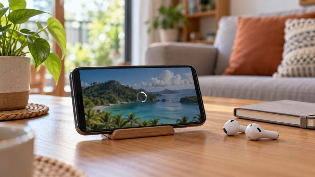 Ponsel dengan indikator pemuatan video sebagai ilustrasi kuota nonton Telkomsel tidak bisa digunakan.