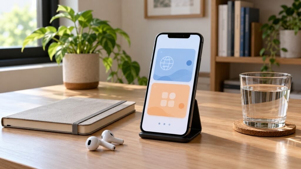 Ponsel dengan dua panel ilustratif untuk menjelaskan perbedaan kuota utama dan kuota aplikasi Telkomsel.