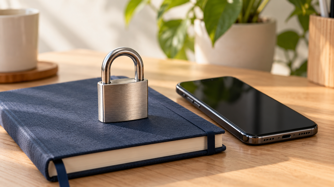 Privacy Policy sahabattelkomsel.id dengan ilustrasi gembok, buku catatan, dan ponsel.